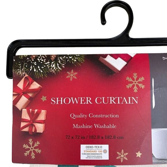 Joy Peace Love Holiday Shower Curtain 72” x 72” NWT - Picture 6 of 7